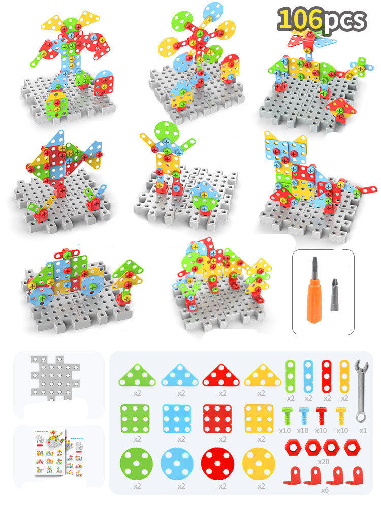 Creatieve Bouwset  Educatieve Blokken en Schroeven Set - Spottrendsz