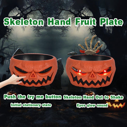 Halloween Snoepschaal met Bewegingssensor en Grijpende Skelet Hand – Perfect voor Trick-or-Treaters! - Spottrendsz